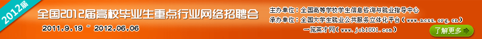 全国2012届高校毕业生重点行业网络招聘会